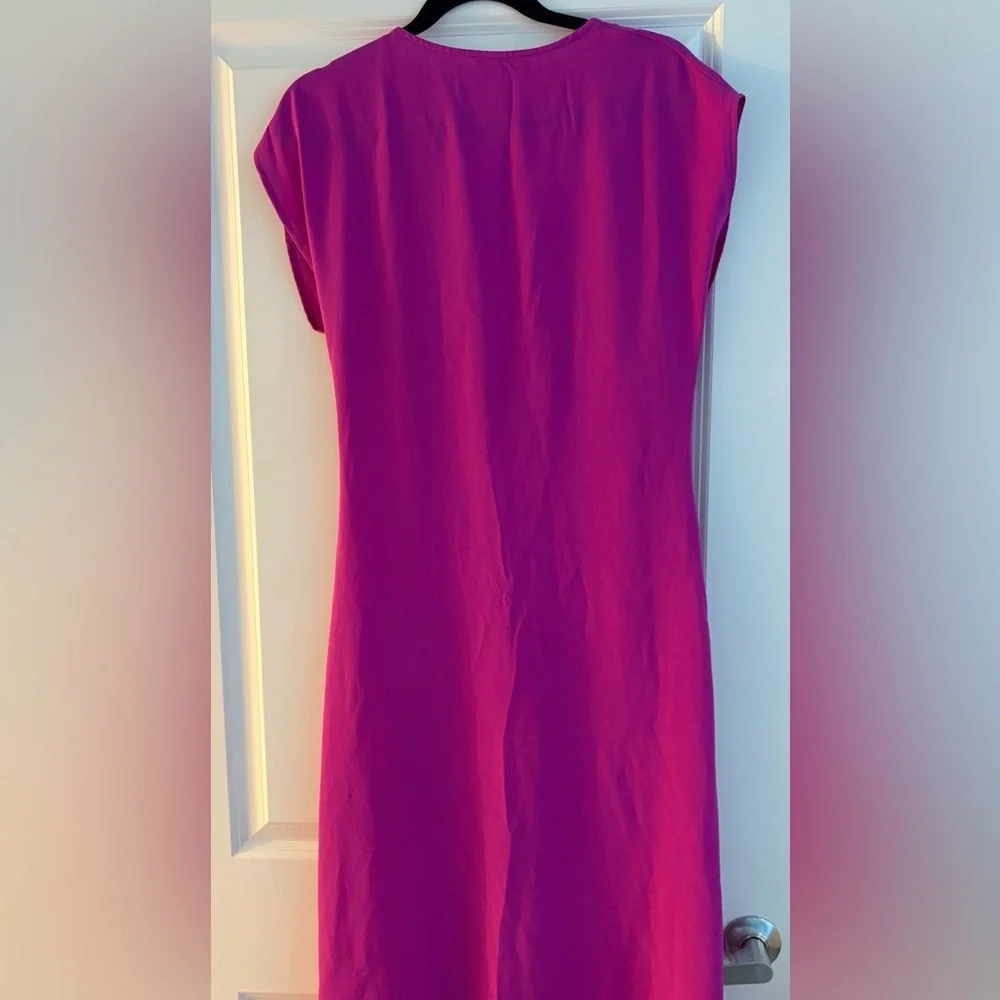 Zara Fuchsia Midi Dress Size M Brand New No Tags - Picture 2 of 9